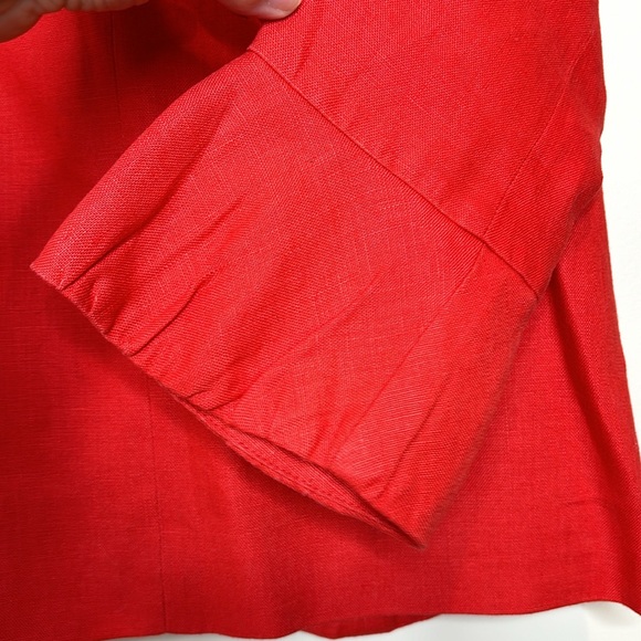 J.Crew | Red Linen Tulip Blazer Jacket; Size 0 - Picture 12 of 13